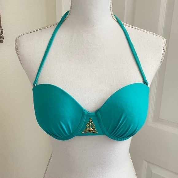Target Seafoam Green Padded Bikini Top Sz Small - Picture 1 of 6